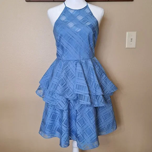 belle badgley mischka blue dress Belle Bagley Mischka Dresses | Nwt Belle Badgley Mischka Royal Blue, Black Sequin Dress Zip Up The Back Sz 6 | Color: Black/Blue